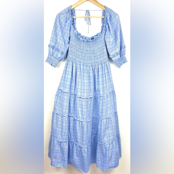 Hill House Nelsi Nap Dress in Diana Blue Check - Picture 8 of 13